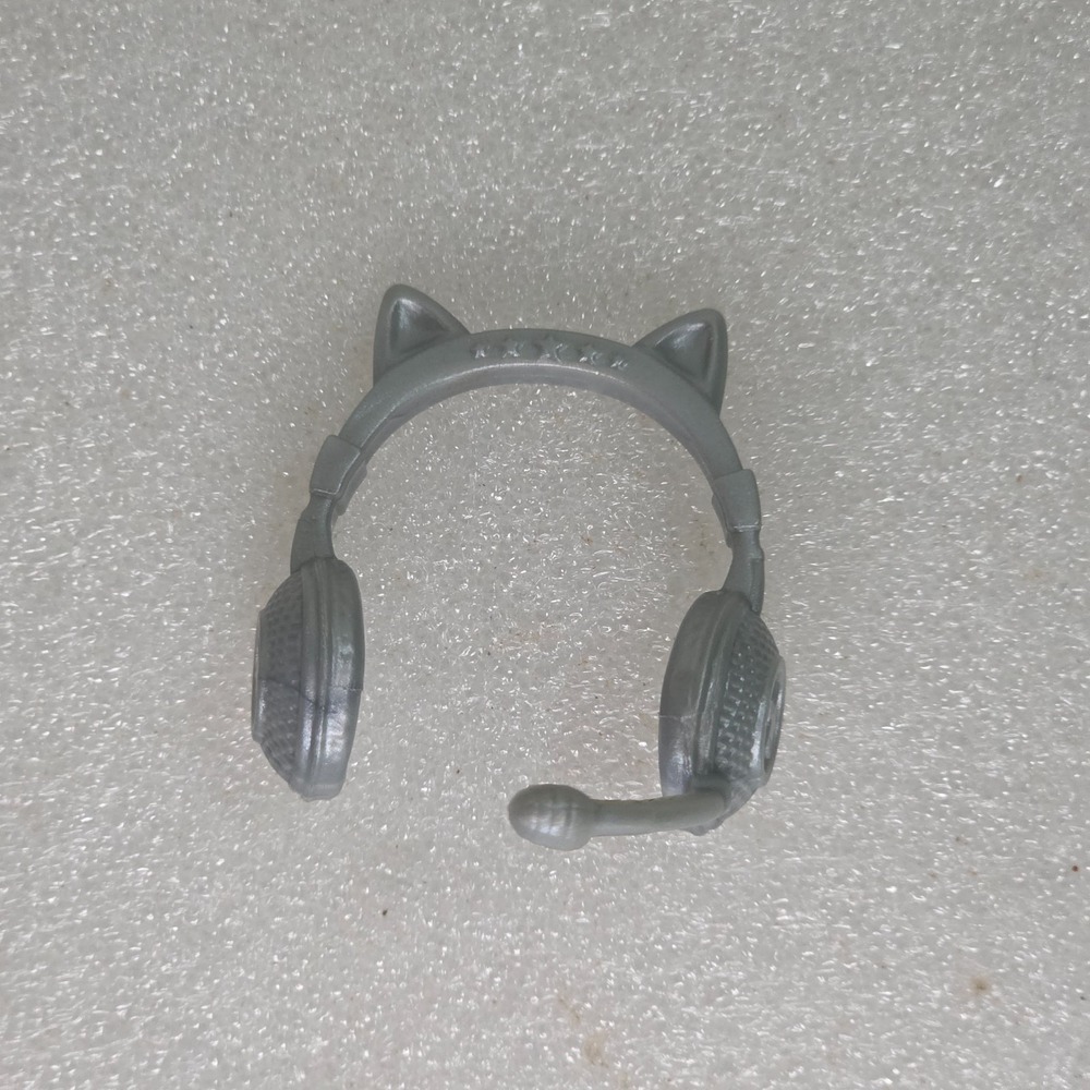 Mattel Barbie Gray Cat Ear Headset Microphone I Can Be Rockstar Chelsea Toy 1.5"